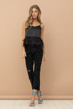 Load image into Gallery viewer, Studded Rhinestone Distressed Jeans
