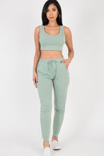 Load image into Gallery viewer, Cropped Tank Top &amp; Joggers Set
