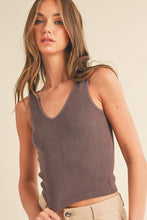 Load image into Gallery viewer, Seamless Reversible Stonewashed Ribbed Tank
