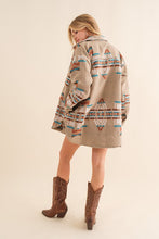 Load image into Gallery viewer, Blue B Aztec Shirt Jacket
