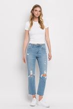 Load image into Gallery viewer, High Rise Distressed Cropped Straight Jeans
