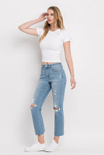 Load image into Gallery viewer, High Rise Distressed Cropped Straight Jeans
