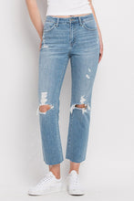 Load image into Gallery viewer, High Rise Distressed Cropped Straight Jeans
