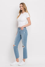 Load image into Gallery viewer, High Rise Distressed Cropped Straight Jeans
