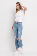 Load image into Gallery viewer, High Rise Distressed Cropped Straight Jeans
