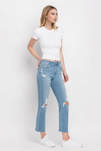 Load image into Gallery viewer, High Rise Distressed Cropped Straight Jeans
