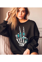 Load image into Gallery viewer, Skeleton Concho Rings Graphic Sweatshirt
