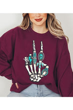 Load image into Gallery viewer, Skeleton Concho Rings Graphic Sweatshirt
