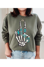 Load image into Gallery viewer, Skeleton Concho Rings Graphic Sweatshirt
