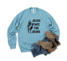 Load image into Gallery viewer, Jesus Take the Reins PLUS Sweatshirt
