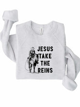 Load image into Gallery viewer, Jesus Take the Reins PLUS Sweatshirt
