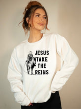 Load image into Gallery viewer, Jesus Take the Reins PLUS Sweatshirt
