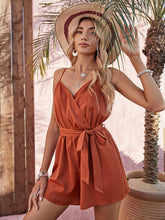 Load image into Gallery viewer, Wrap Belted Cami Romper
