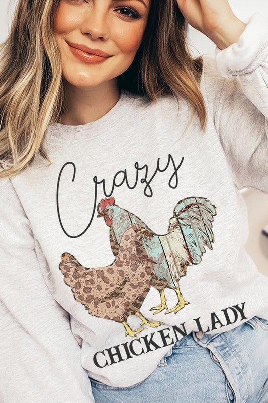 Crazy Chicken Lady Graphic Sweatshirts