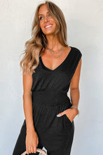 Load image into Gallery viewer, High Waist Sleeveless V Neck Jumpsuit
