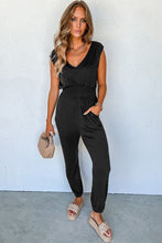 Load image into Gallery viewer, High Waist Sleeveless V Neck Jumpsuit
