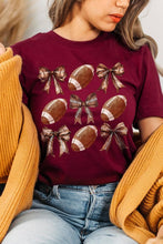 Load image into Gallery viewer, Football Bow Graphic Tee
