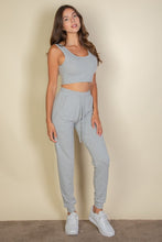 Load image into Gallery viewer, Cropped Tank Top &amp; Joggers Set
