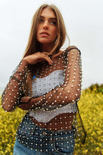 Load image into Gallery viewer, Pearl Long Sleeve Mesh Top
