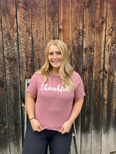 Load image into Gallery viewer, Pink Thankful Graphic Tee
