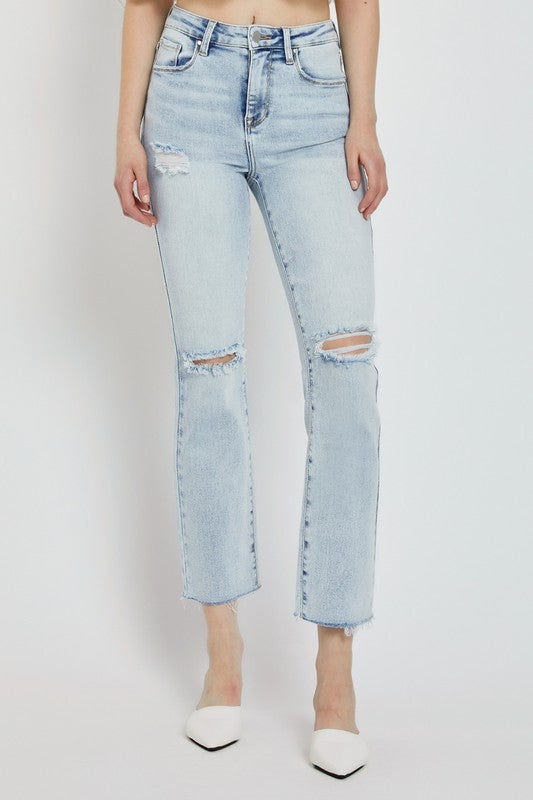 Kacey High Rise Ankle Straight Jeans