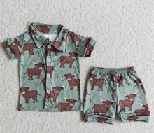 Load image into Gallery viewer, Highland Cow Boy Outfit PJS
